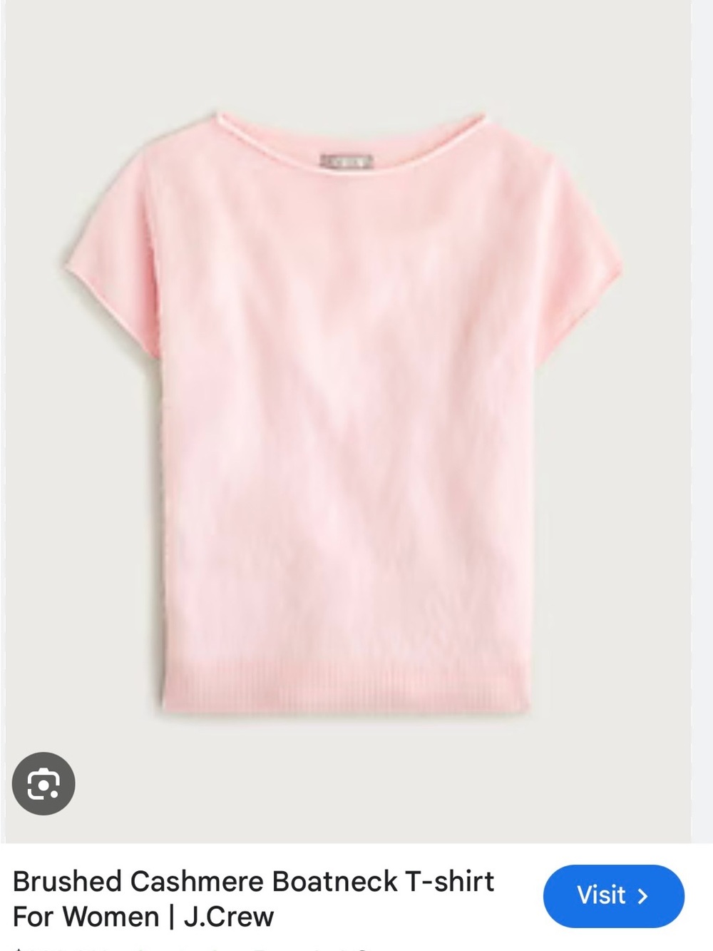 NWT J. Crew 100% Brushed Cashmere Boatneck in Light Pink - Picture 5 of 8